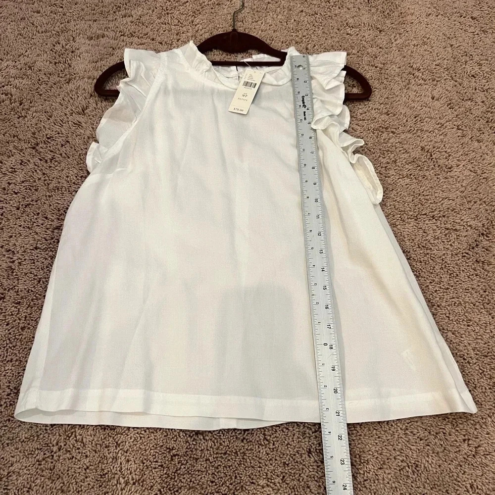NWT new Anthropologie cloth & stone white ruffled tank sleeveless top MP medium - Picture 16 of 16